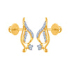 14k (585) Yellow Gold and Diamond Stud Earrings for Women