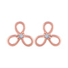 14k (585) Rose Gold and Diamond Stud Earrings for Women