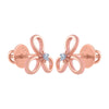 14k (585) Rose Gold and Diamond Stud Earrings for Women