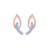 14k (585) Rose Gold and Diamond Stud Earrings for Women