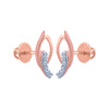 14k (585) Rose Gold and Diamond Stud Earrings for Women