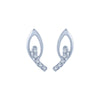 14k (585) White Gold and Diamond Stud Earrings for Women