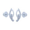 14k (585) White Gold and Diamond Stud Earrings for Women