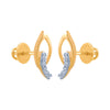 14k (585) Yellow Gold and Diamond Stud Earrings for Women