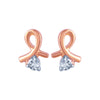 14k (585) Rose Gold and Diamond Stud Earrings for Women