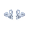 14k (585) White Gold and Diamond Stud Earrings for Women