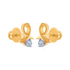 14k (585) Yellow Gold and Diamond Stud Earrings for Women