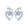 14k (585) White Gold and Diamond Stud Earrings for Women