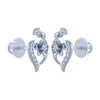 14k (585) White Gold and Diamond Stud Earrings for Women