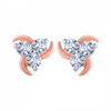 14k (585) Rose Gold and Diamond Stud Earrings for Women