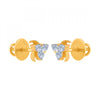 14k (585) Yellow Gold and Diamond Stud Earrings for Women