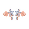 14k (585) Rose Gold and Diamond Stud Earrings for Women