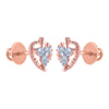 14k (585) Rose Gold and Diamond Stud Earrings for Women