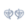 14k (585) White Gold and Diamond Stud Earrings for Women