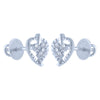 14k (585) White Gold and Diamond Stud Earrings for Women