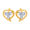 14k (585) Yellow Gold and Diamond Stud Earrings for Women