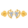 14k (585) Yellow Gold and Diamond Stud Earrings for Women