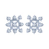 14k (585) White Gold and Diamond Stud Earrings for Women