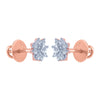 14k (585) Rose Gold and Diamond Stud Earrings for Women