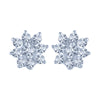 14k (585) White Gold and Diamond Stud Earrings for Women