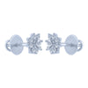 14k (585) White Gold and Diamond Stud Earrings for Women