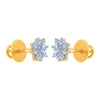 14k (585) Yellow Gold and Diamond Stud Earrings for Women