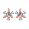 14k (585) Rose Gold and Diamond Stud Earrings for Women