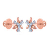 14k (585) Rose Gold and Diamond Stud Earrings for Women