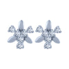 14k (585) White Gold and Diamond Stud Earrings for Women