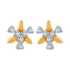 14k (585) Yellow Gold and Diamond Stud Earrings for Women