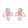 14k (585) Rose Gold and Diamond Stud Earrings for Women