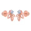 14k (585) Rose Gold and Diamond Stud Earrings for Women