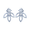 14k (585) White Gold and Diamond Stud Earrings for Women