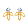 14k (585) Yellow Gold and Diamond Stud Earrings for Women