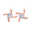 14k (585) Rose Gold and Diamond Stud Earrings for Women