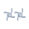 14k (585) White Gold and Diamond Stud Earrings for Women