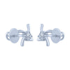 14k (585) White Gold and Diamond Stud Earrings for Women