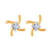 14k (585) Yellow Gold and Diamond Stud Earrings for Women