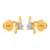 14k (585) Yellow Gold and Diamond Stud Earrings for Women