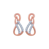 14k (585) Rose Gold and Diamond Stud Earrings for Women