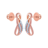 14k (585) Rose Gold and Diamond Stud Earrings for Women