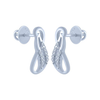 14k (585) White Gold and Diamond Stud Earrings for Women