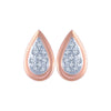 14k (585) Rose Gold and Diamond Stud Earrings for Women