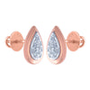 14k (585) Rose Gold and Diamond Stud Earrings for Women