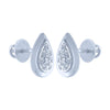 14k (585) White Gold and Diamond Stud Earrings for Women