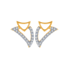 14KT (585) Yellow Gold and Diamond Stud Earrings for Women