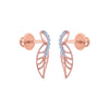 14k (585) Rose Gold and Diamond Stud Earrings for Women