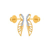 14k (585) Yellow Gold and Diamond Stud Earrings for Women