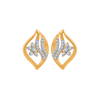 14KT (585) Yellow Gold and Diamond Stud Earrings for Women