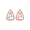 14k (585) Rose Gold and Diamond Stud Earrings for Women